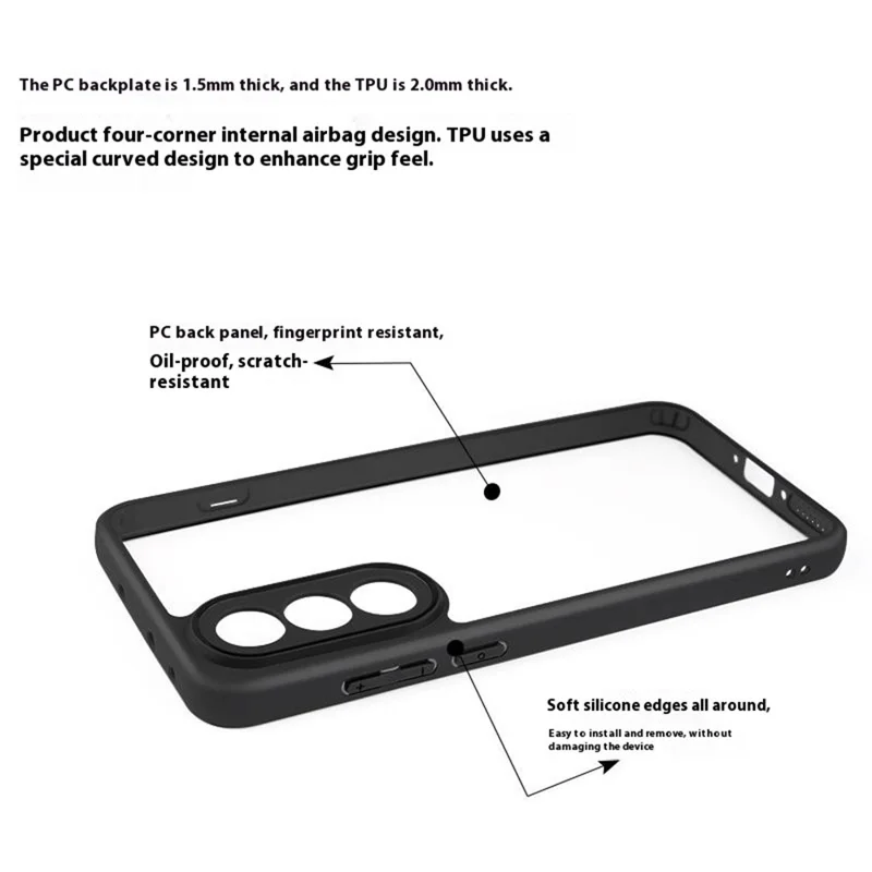 For OnePlus Nord 5 5G Case Shockproof PC + TPU Clear Back Phone Cover