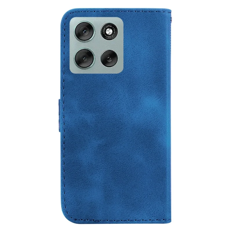 Pour Motorola Moto G56 5G Étui avec Support Motif en Forme de 7 Imprimé en Cuir avec Dragonne - Bleu Foncé