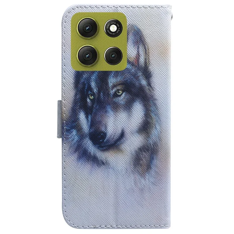 Pour Motorola Moto G86 5G Étui portefeuille Impression de motif Étui téléphone en cuir - Loup