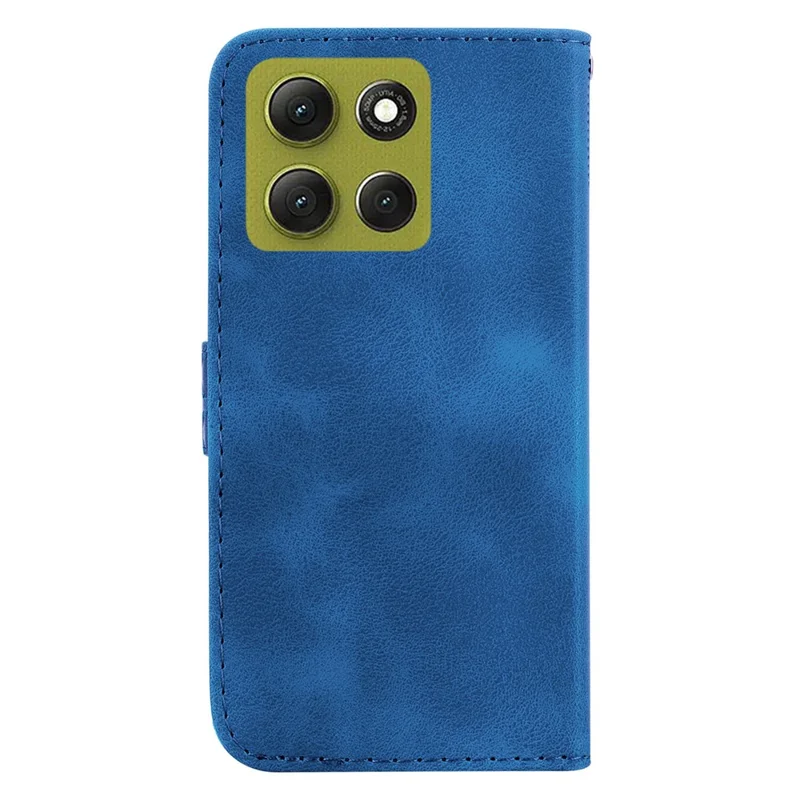 Étui avec Support pour Motorola Moto G86 5G Motif Imprimé en Forme de 7, Couverture en Cuir avec Lanière - Bleu Foncé