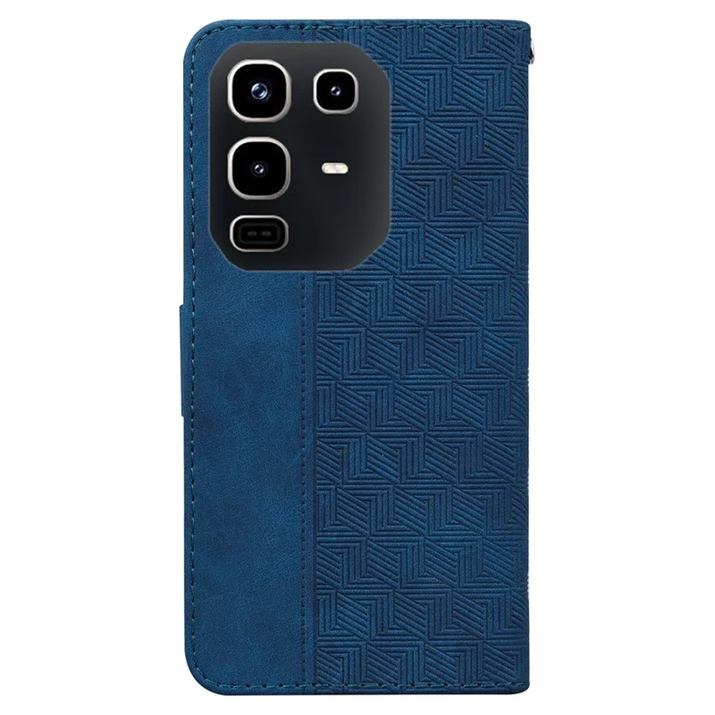 For Infinix Note 50 Pro 4G  /  Note 50 4G Case Geometry Pattern Leather Wallet Phone Cover with Wrist Strap - Blue