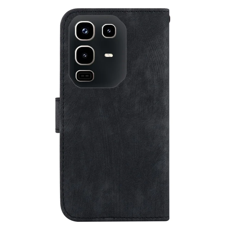 Pour Infinix Note 50 4G / Note 50 Pro 4G Étui Portefeuille en Cuir Empreinte de Tigre Antichoc avec Dragonne - Noir