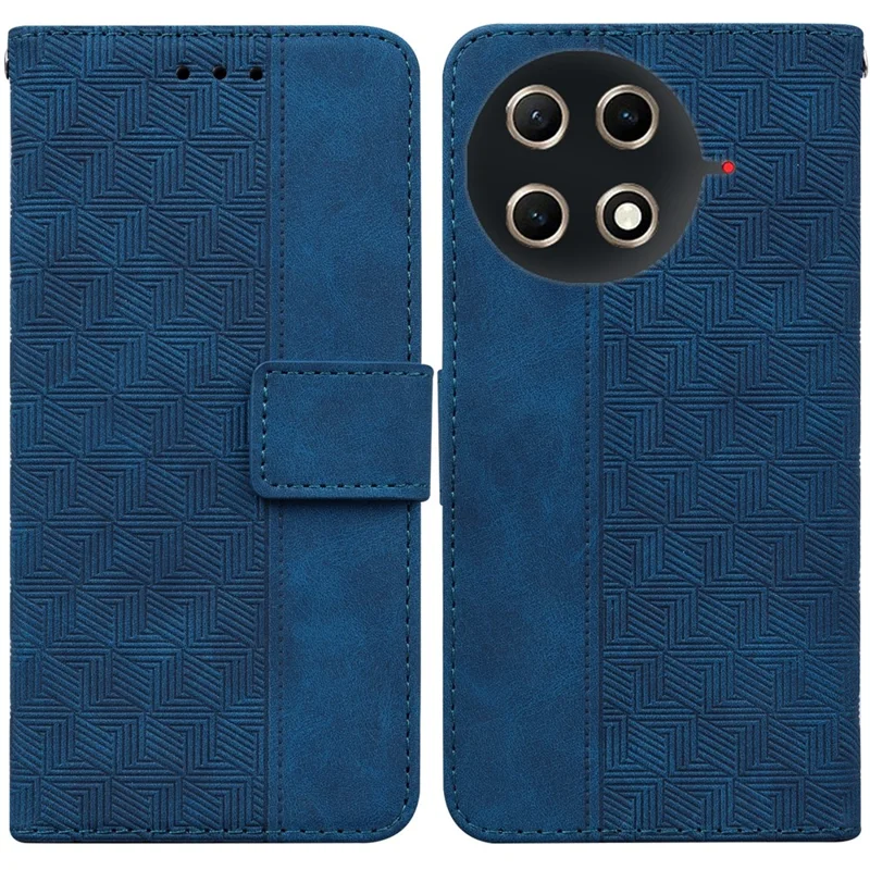 Pour TECNO Camon 30S 4G / 30S Pro 4G Étui Motif géométrique Portefeuille en cuir Housse de téléphone avec dragonne - Bleu