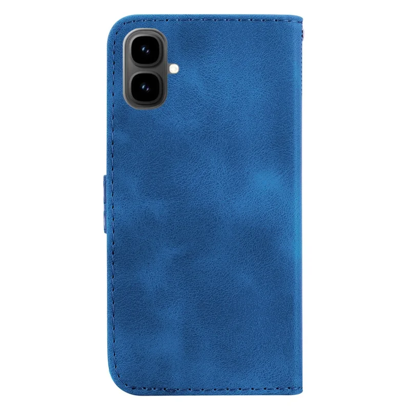 Für Infinix Smart 10 Handyhülle mit 7-förmigem Muster-Aufdruck aus Leder mit Trageriemen - Dunkelblau