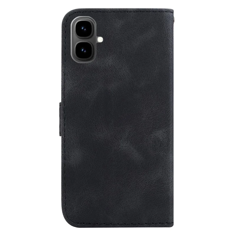 Funda de teléfono de cuero con correa y patrón en forma de 7 para Infinix Smart 10 - Negro