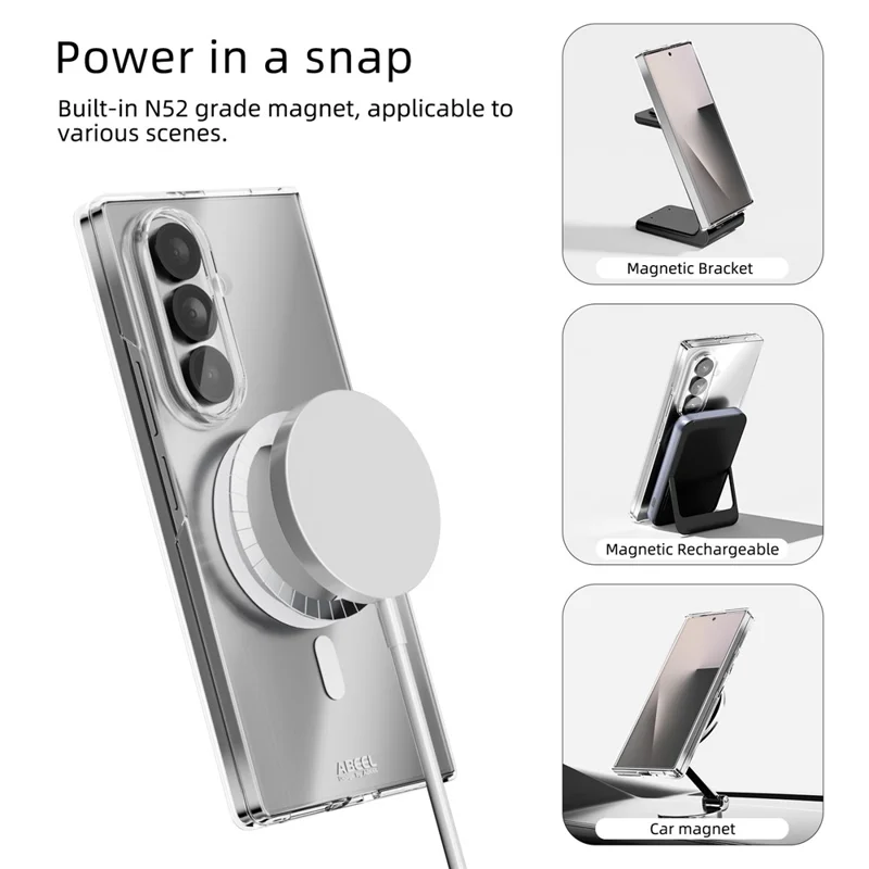 ABEEL For Samsung Galaxy Z Fold7 5G Magnetic Case Clear PC Anti Scratch Phone Cover