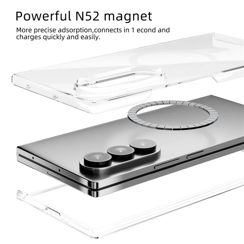 ABEEL For Samsung Galaxy Z Fold7 5G Magnetic Case Clear PC Anti Scratch Phone Cover