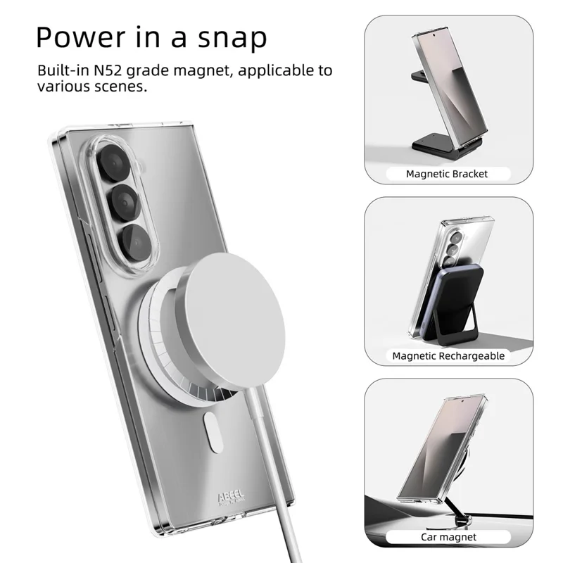 ABEEL per Samsung Galaxy Z Fold5 5G Cover Magnetico Trasparente in PC Antigraffio