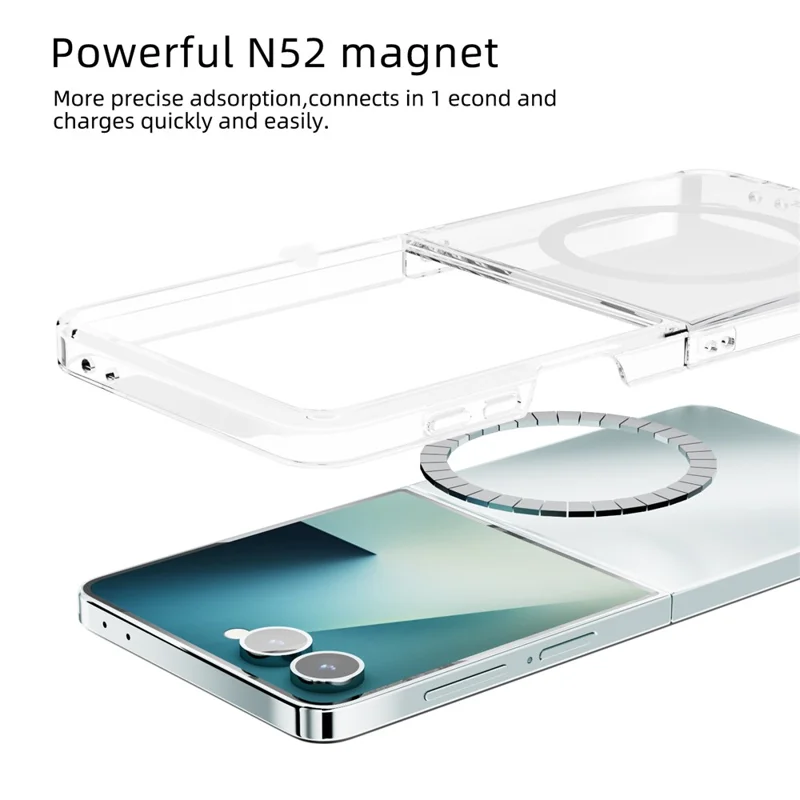 ABEEL For Samsung Galaxy Z Flip7 5G Magnetic Case Clear PC Anti Scratch Phone Cover