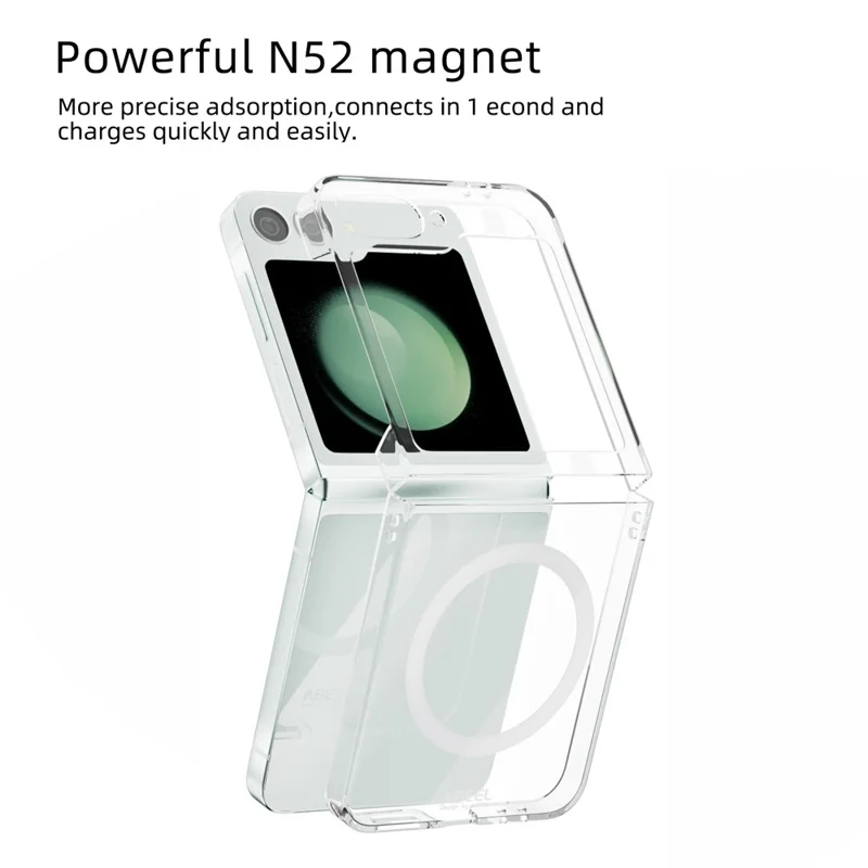 ABEEL Magnetische Hülle für Samsung Galaxy Z Flip5 5G – Transparente PC-Schutzhülle mit Kratzschutz
