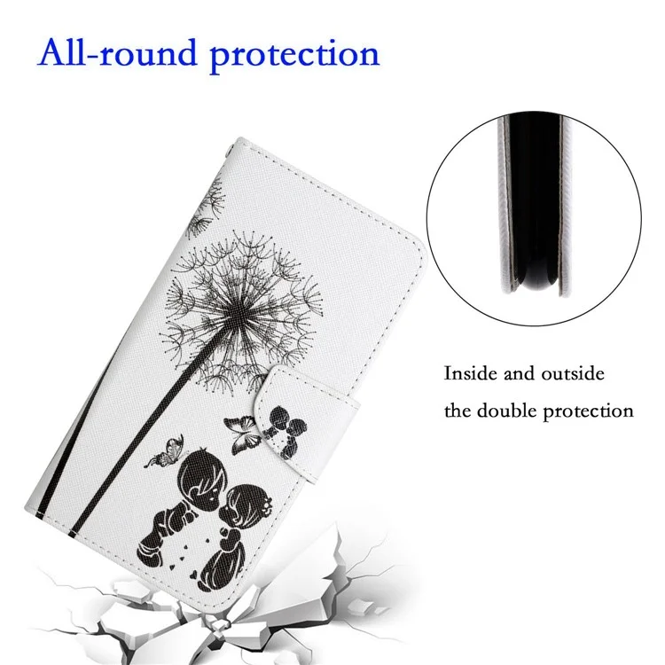 For Xiaomi 12T 5G / 12T Pro 5G / Redmi K50 Ultra 5G Cross Texture Pattern Printing Wallet Phone Cover PU Leather Stand Case - Dandelion