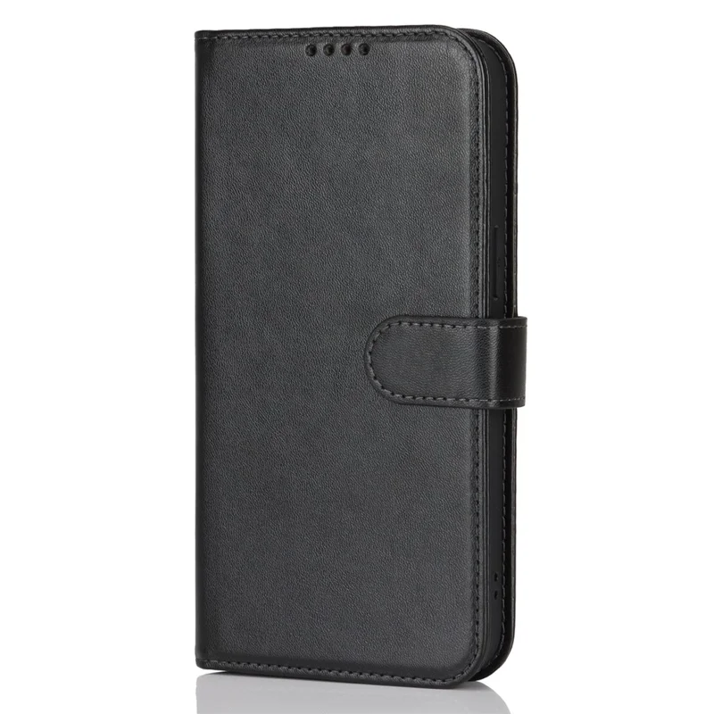 Für iPhone 15 Plus / 14 Plus Ständer Hülle Stoßfeste Lederbrieftasche Handyhülle - Schwarz
