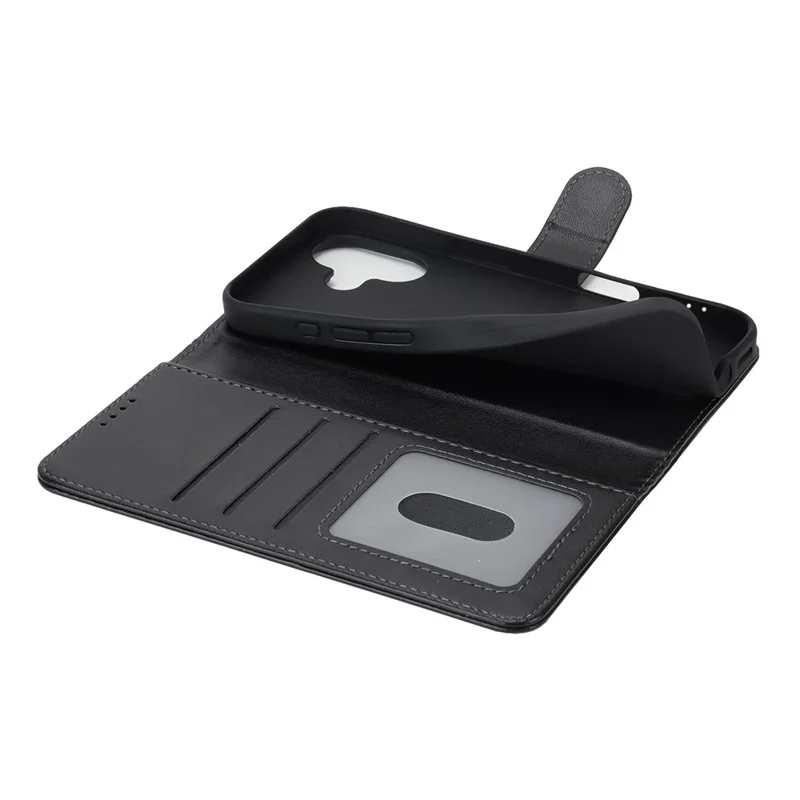 For iPhone 17 Stand Case Shockproof Leather Wallet Phone Cover - Black