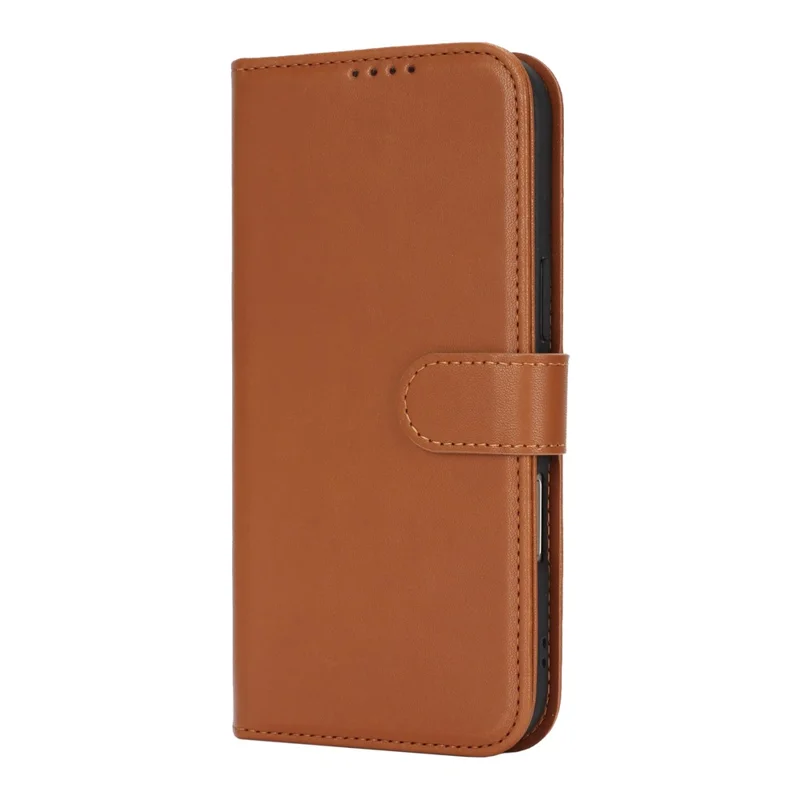 For iPhone Air Stand Case Shockproof Leather Wallet Phone Cover - Light Brown