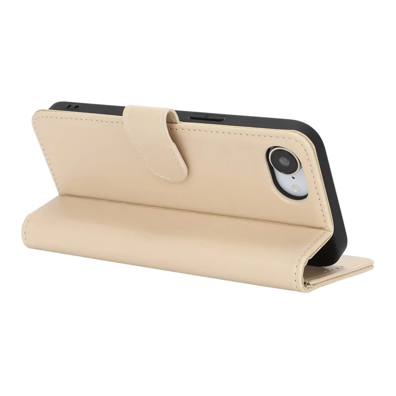 Für iPhone 16e Ständer Hülle Stoßfest Leder Geldbörse Handyhülle - Beige