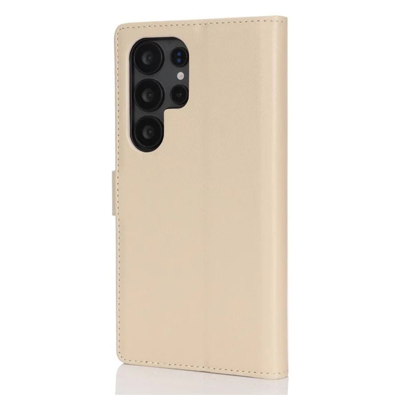 For Samsung Galaxy S24 Ultra Stand Case Shockproof Leather Wallet Phone Cover - Beige