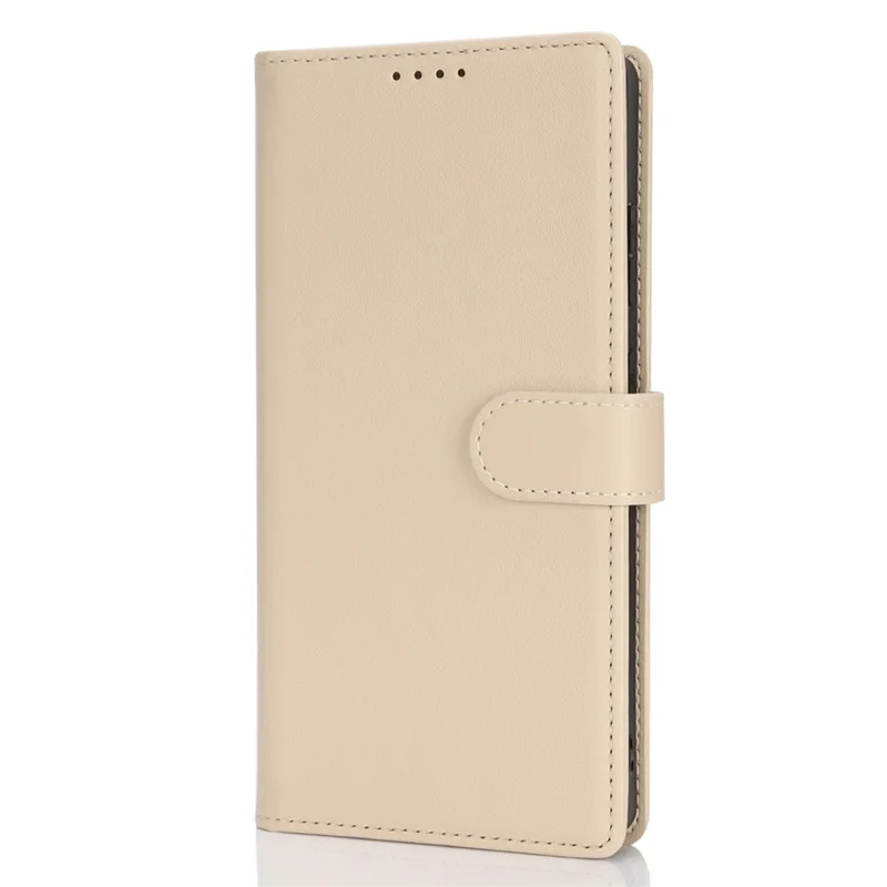 For Samsung Galaxy S24 Ultra Stand Case Shockproof Leather Wallet Phone Cover - Beige