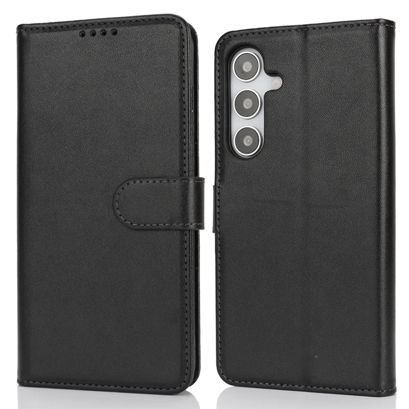 Étui Support pour Samsung Galaxy S25+ Antichoc Portefeuille en Cuir pour Téléphone - Noir