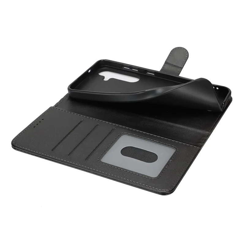 Étui Support pour Samsung Galaxy S25+ Antichoc Portefeuille en Cuir pour Téléphone - Noir