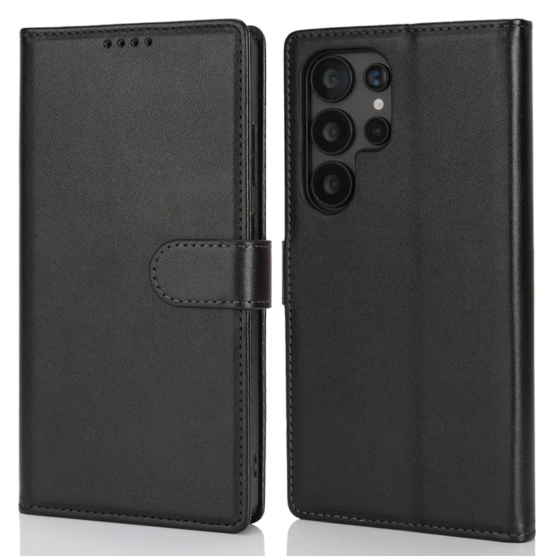 Étui portefeuille en cuir antichoc pour Samsung Galaxy S25 Ultra - Noir