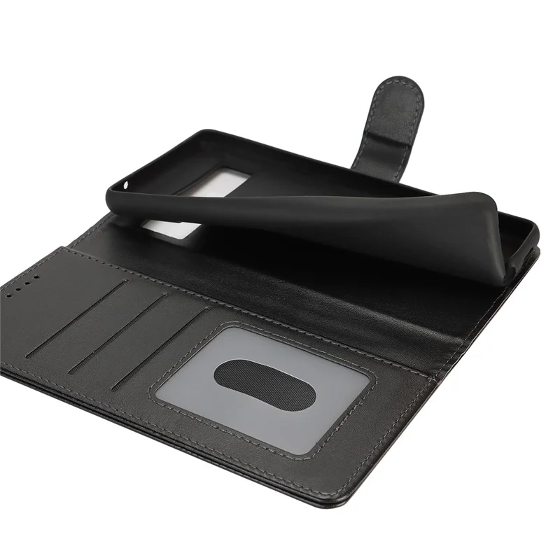 For Google Pixel 6a Stand Case Shockproof Leather Wallet Phone Cover - Black