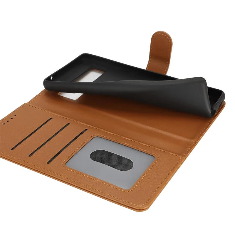 For Google Pixel 7 Pro 5G Stand Case Shockproof Leather Wallet Phone Cover - Light Brown