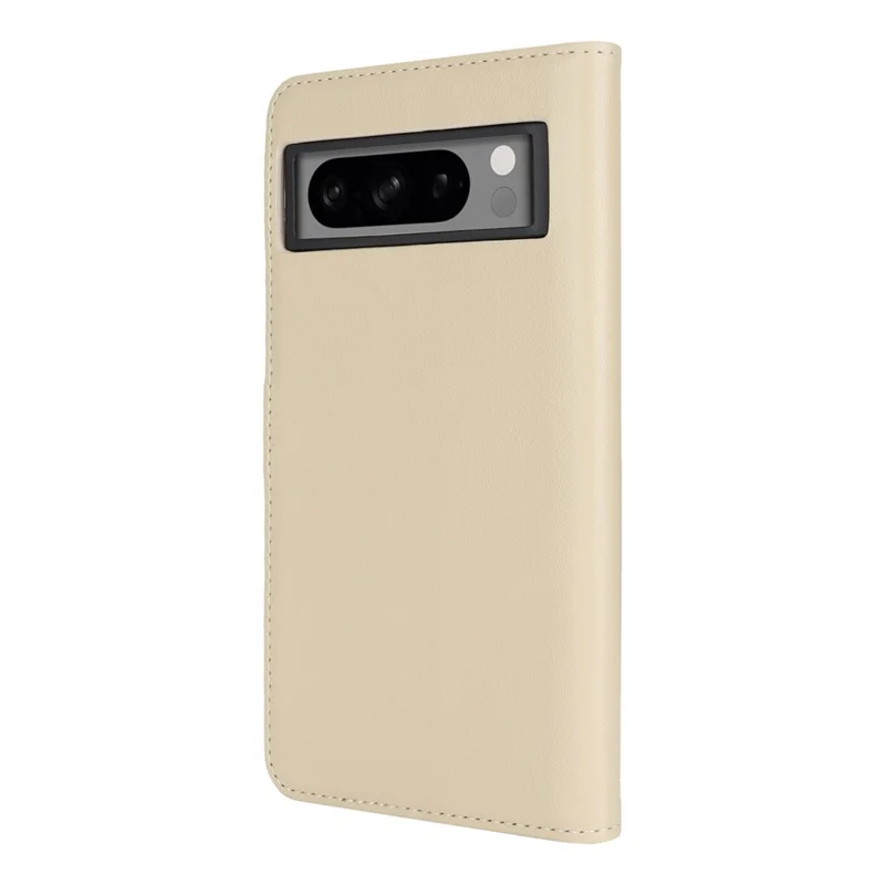 For Google Pixel 8 Pro Stand Case Shockproof Leather Wallet Phone Cover - Beige
