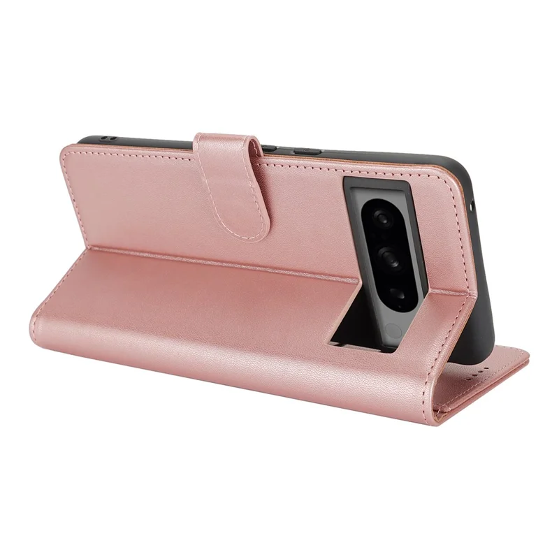 For Google Pixel 8 Pro Stand Case Shockproof Leather Wallet Phone Cover - Rose Gold