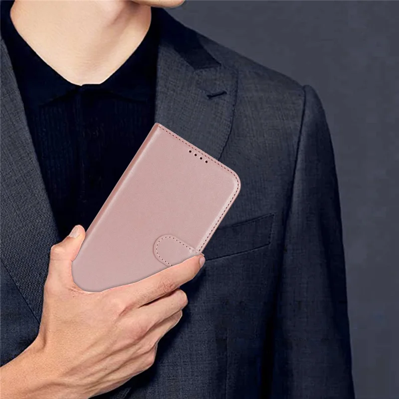 For Google Pixel 8 Pro Stand Case Shockproof Leather Wallet Phone Cover - Rose Gold