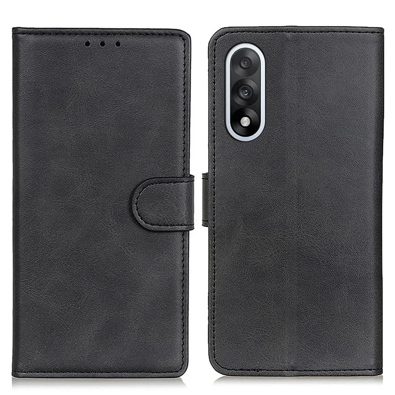 For OnePlus Nord 5 5G Case Cowhide Texture Leather Wallet Stand Phone Cover - Black