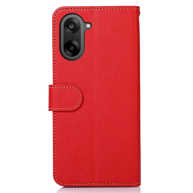 KHAZNEH For OnePlus Nord CE5 5G Case RFID Blocking Wallet PU Leather Phone Cover with Strap - Red