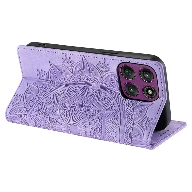 For Motorola Moto G86 5G Case Magnetic Closing Leather Phone Cover Pattern Imprinted - Purple