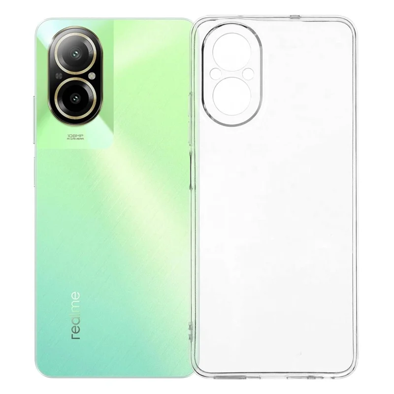 For Realme C67 4G Back Cover Ultra Thin Flexible TPU Clear Phone Case