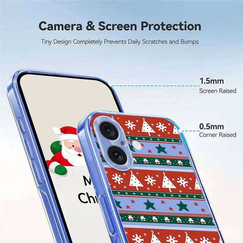 For iPhone 17 Case Christmas Themed Pattern Printing TPU Phone Back Cover - Christmas Ribbons