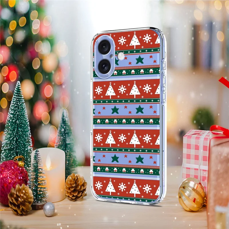 For iPhone 17 Case Christmas Themed Pattern Printing TPU Phone Back Cover - Christmas Ribbons