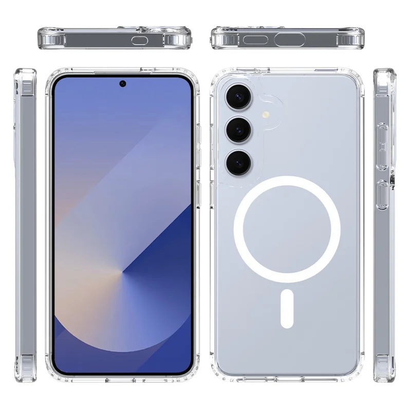 Cover per Samsung Galaxy S25+ Custodia Magnetica Antigraffio in TPU + PC Trasparente Cristallino