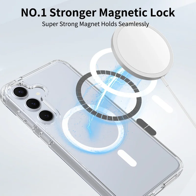 Cover per Samsung Galaxy S25+ Custodia Magnetica Antigraffio in TPU + PC Trasparente Cristallino
