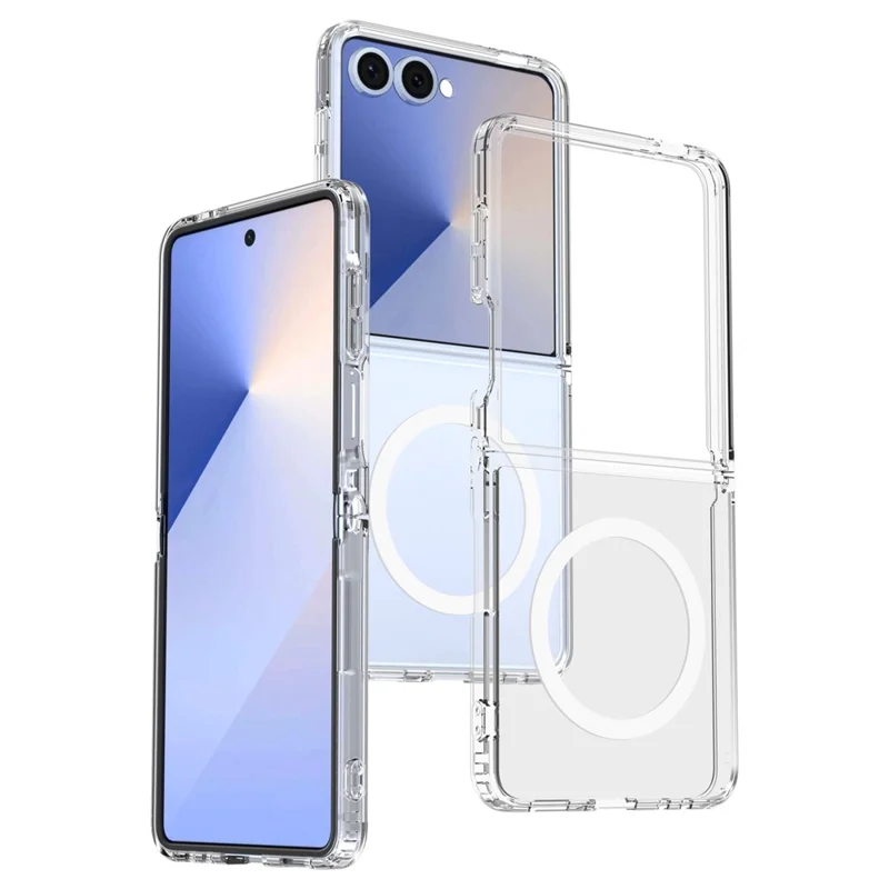 For Samsung Galaxy Z Flip7 5G Magnetic Case Scratch-Resistant TPU + PC Crystal Clear Phone Cover