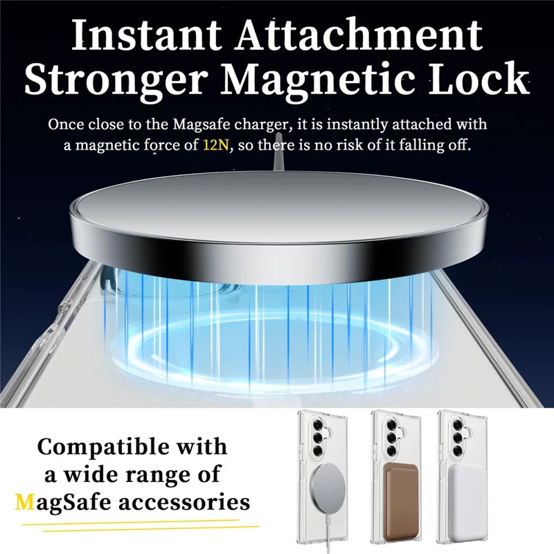 For Samsung Galaxy Z Fold7 5G Magnetic Case Scratch-Resistant TPU + PC Crystal Clear Phone Cover