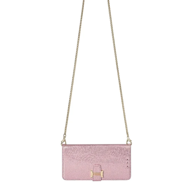 Funda tipo cartera para Oppo A5x 5G con lentejuelas, cuero y correa cruzada - Oro Rosa