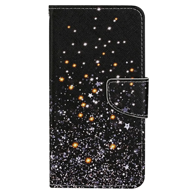 Чехол-книжка с функцией кошелька и подставки из искусственной кожи с перекрестной текстурой ударопрочный для Samsung Galaxy S23+ с рисунком - Разбитые звезды