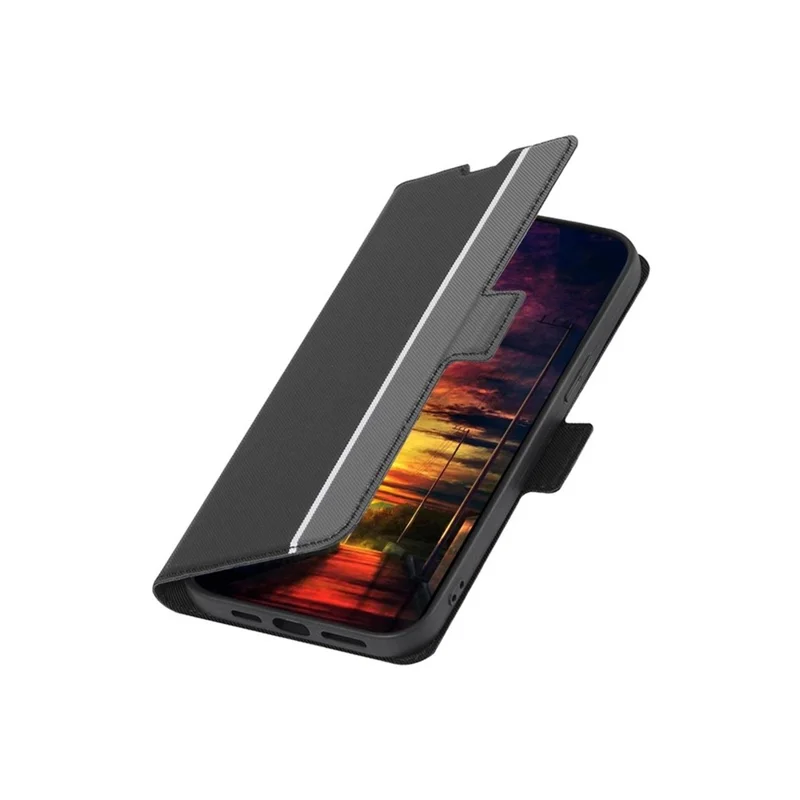 Pour Oppo A5x 5G Étui Porte-Cartes Texture Tressée Housse de Téléphone en Cuir - Noir