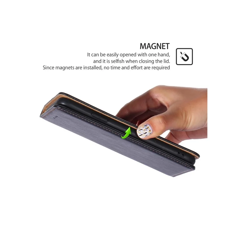 For Realme C71 4G Case Wallet PU Leather Magnetic Auto-Absorbed Phone Cover - Black