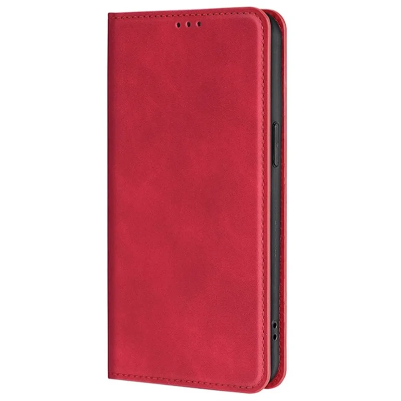For Realme C71 4G Case Card Holder PU Leather Magnetic Closing Phone Cover - Red