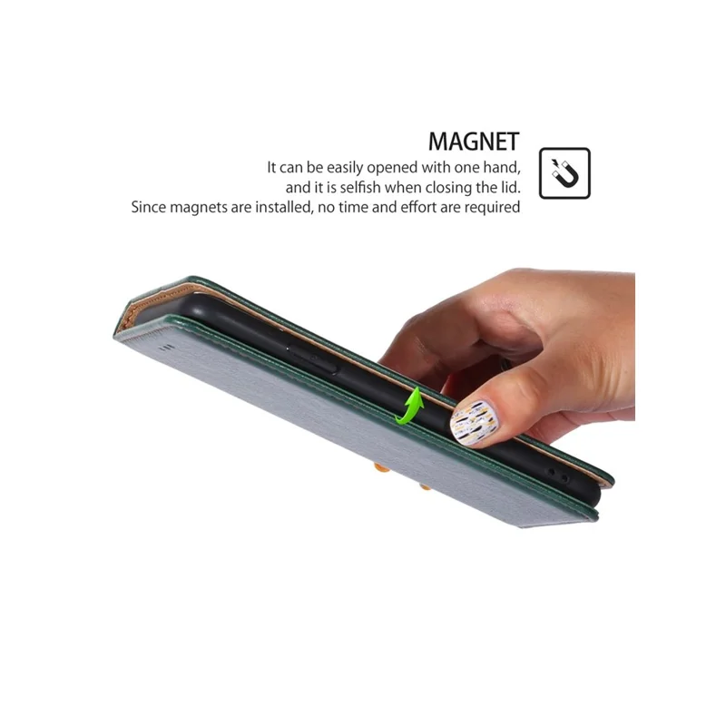 For Samsung Galaxy A05 4G Case Wallet PU Leather Magnetic Auto-Absorbed Phone Cover - Green