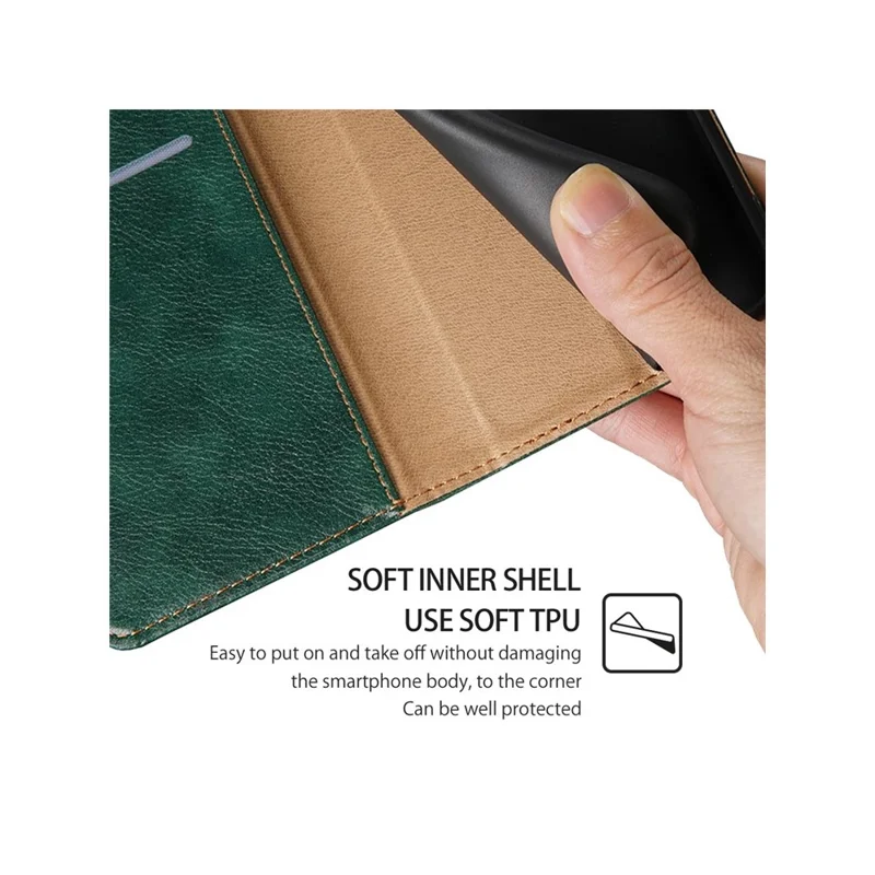 For Samsung Galaxy A05 4G Case Wallet PU Leather Magnetic Auto-Absorbed Phone Cover - Green