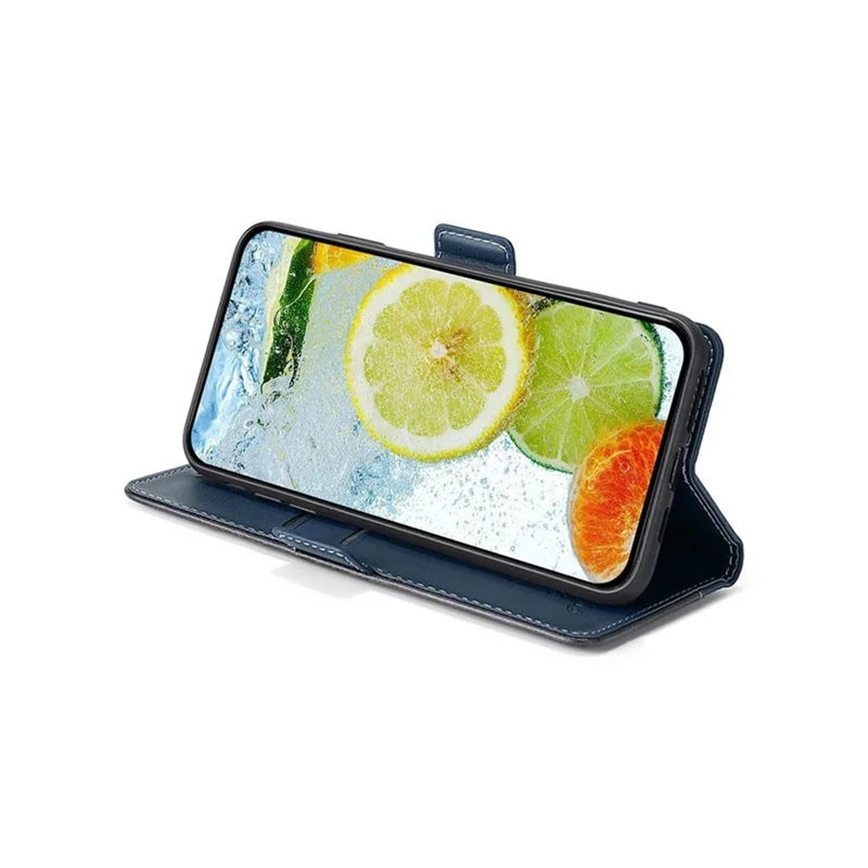 For Samsung Galaxy A05 4G Case Contrast Color Wallet Leather Phone Cover - Blue + Grey