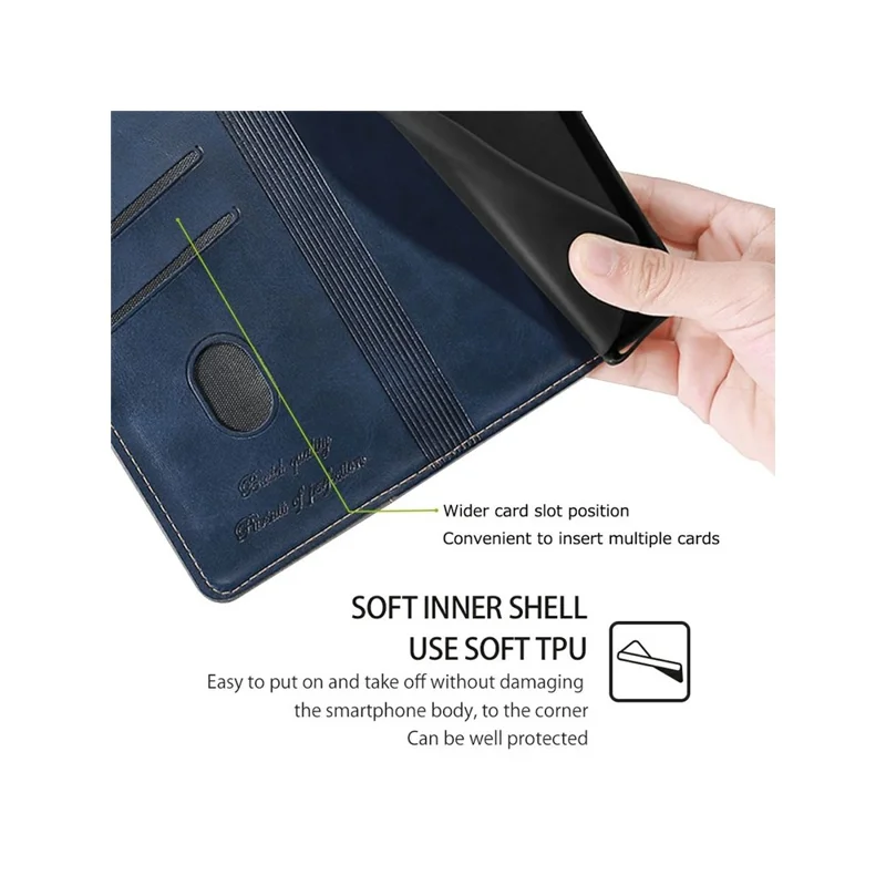 For Samsung Galaxy A05 4G Case Contrast Color Wallet Leather Phone Cover - Blue + Grey