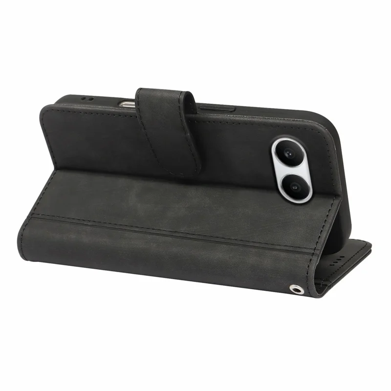 For OnePlus Nord 4 Leather Case Line Pattern Wallet Phone Cover with 9 Card Slots - Black