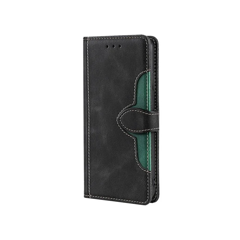 Étui portefeuille en cuir avec fermoir magnétique et chapeau de paille pour Samsung Galaxy A36 5G - Noir